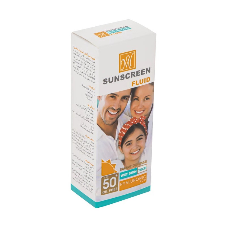 فلوئید ضد آفتاب بدون رنگ مای SPF50 مدل Hyaluronic Acid محافظ UVA ،UVB، ضد آب، ضد جوش، ضد پیری، مناسب انواع پوست حجم 50 میلیلیتر