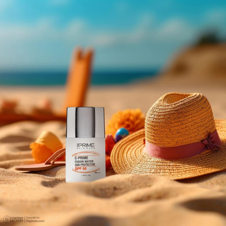فلوئید ضدآفتاب بیرنگ پرایم SPF50 مدل C-Prime Fusion Water مناسب انواع پوست، حجم 40 میلیلیتر