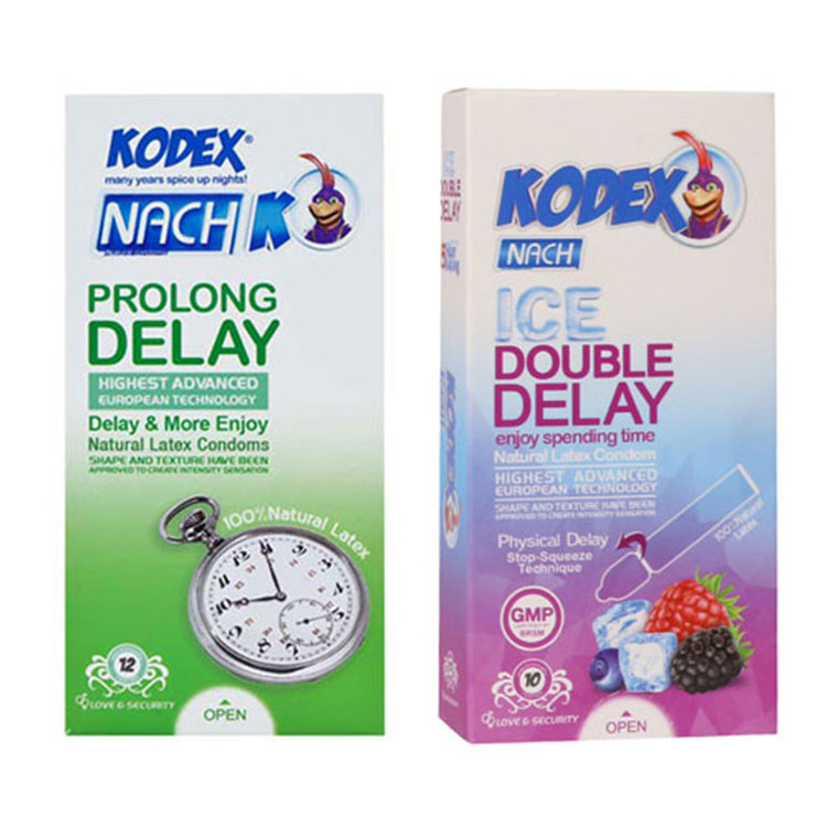 کاندوم ناچ کدکس مدل PROLONG DELAY بسته 12 عددی به همراه کاندوم ناچ کدکس مدل ICE DOUBLE DELAY بسته 10 عددی