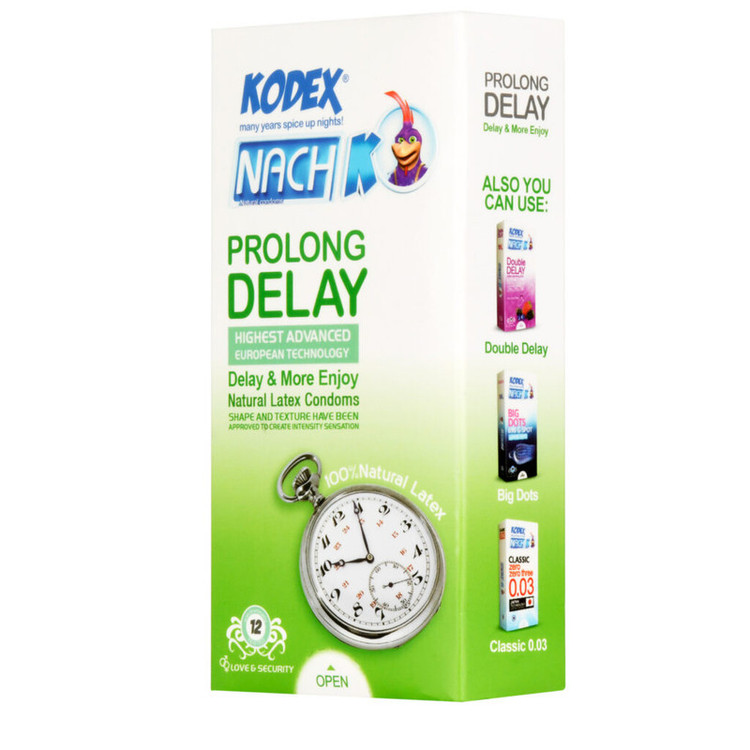 کاندوم ناچ کدکس مدل PROLONG DELAY بسته 12 عددی به همراه کاندوم ناچ کدکس مدل ICE DOUBLE DELAY بسته 10 عددی