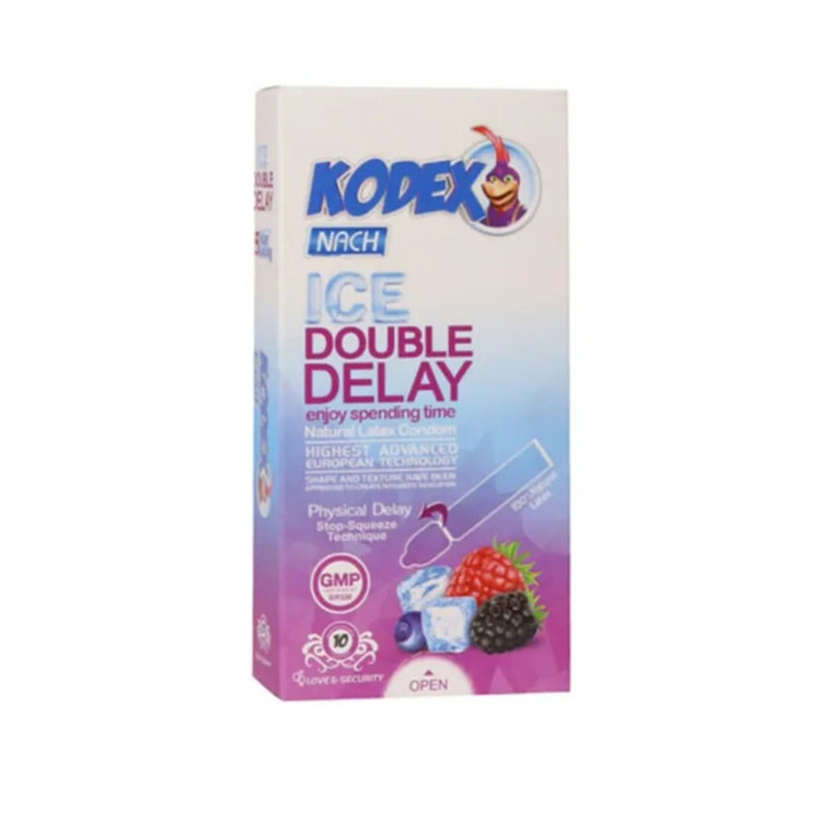 کاندوم تاخیری کاپوت مدل 45MIN بسته 12 عددی به همراه کاندوم تاخیری کدکس مدل ICE DOUBLE DELAY بسته 10 عددی