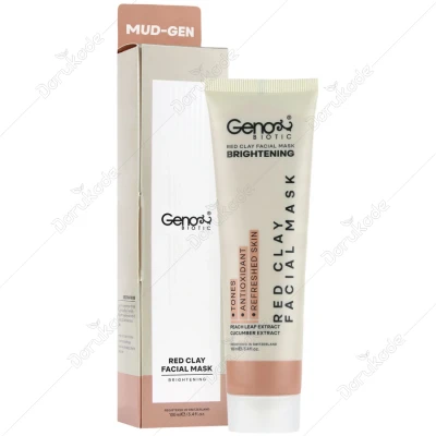 ماسک خاک رس قرمز صورت و گردن ژنوبایوتیک حجم 100 ml